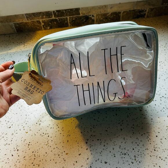 Teal Makeup Back Rae Dunn "All the things" - Picture 1 of 9